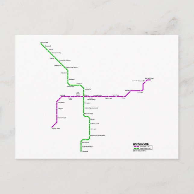 U-Bahn von Bangalore Postkarte (Vorderseite)