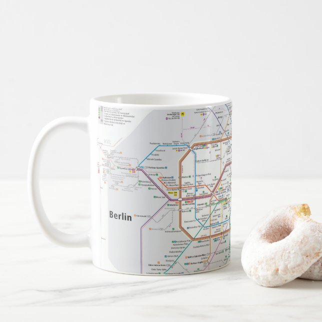 U-Bahn von Berlin Kaffeetasse (Mit Donut)
