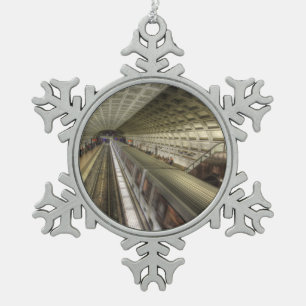 U-Bahnhof Washington DC Schneeflocken Zinn-Ornament