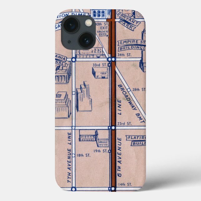 U-BAHNKARTE NEW YORK, 1940 2 Case-Mate iPhone HÜLLE (Rückseite)