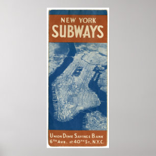 U-BAHNKARTE NEW YORK 1940 POSTER