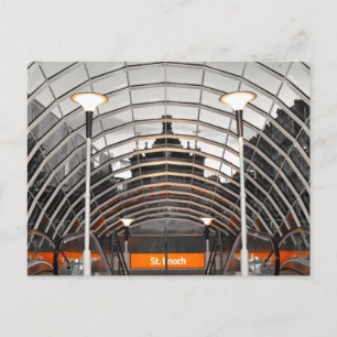 U-Bahnstation St. Henoch, Glasgow, Schottland. Postkarte