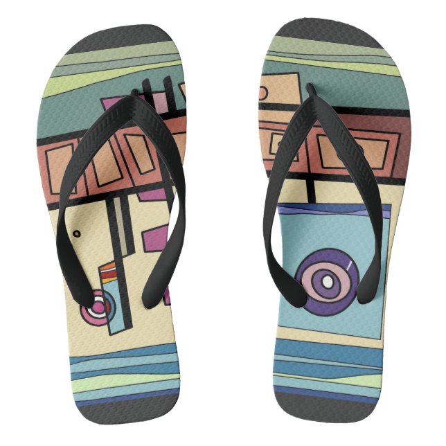 U-Boot Life Brown Lila Blue Green Flip Flops (Fußbett)