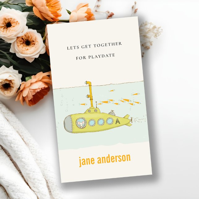 U-Boot-Monogramm-Kid-Playdate-Aufruf Visitenkarte (Von Creator hochgeladen)