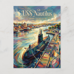 U-Boot-Streitkräfte-Bibliothek und Museum Connecti Postkarte