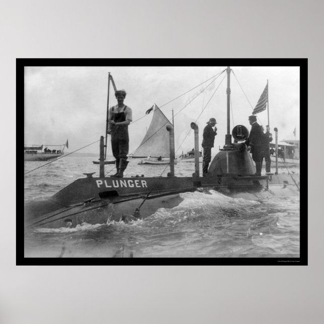 U-Boot und Segelboot 1905 Poster (Vorne)