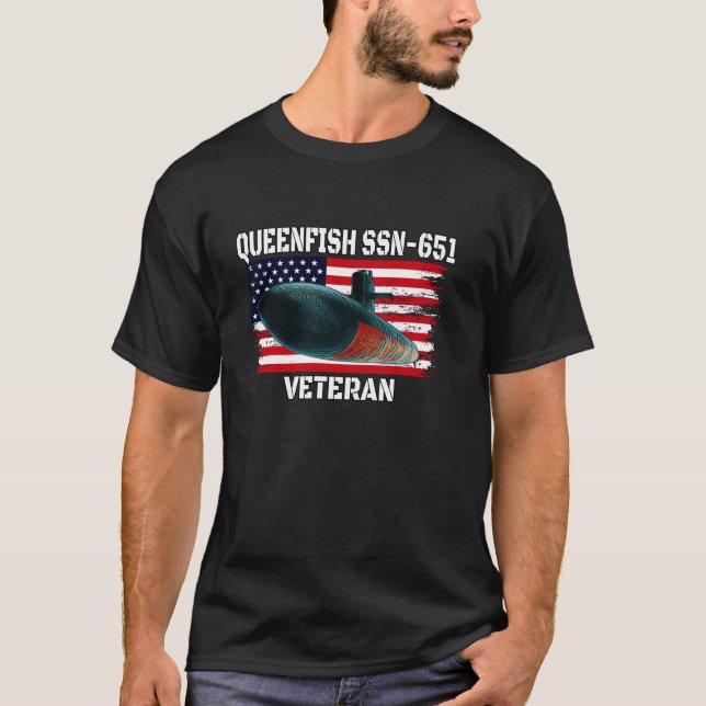 U-Boot USS Queenfish SSN 651 Veteran Grandfathe T-Shirt (Vorderseite)