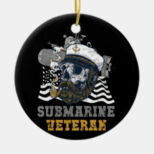 U-Boot-Veteran Skull Captai Keramik Ornament