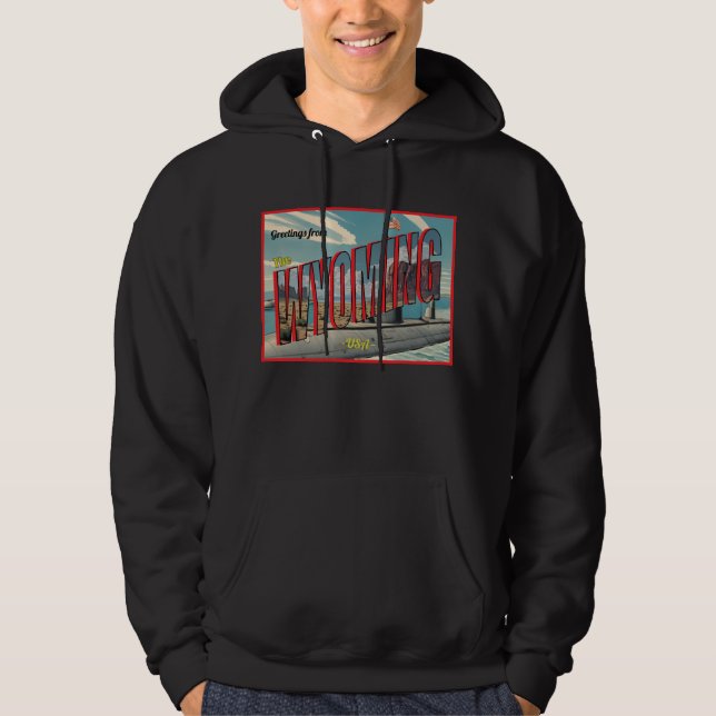 U-Boot-Wyoming für USA Retro-Postkarte Hoodie (Vorderseite)