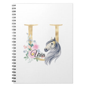 U Buchstabe personalisierter Name Monogramm mit Pf Notizblock