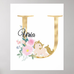 U-Buchstaben personalisierte Bezeichnung Monogramm Poster