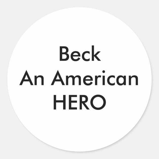 !! U Create Beck An American HERO Runder Aufkleber (Vorderseite)