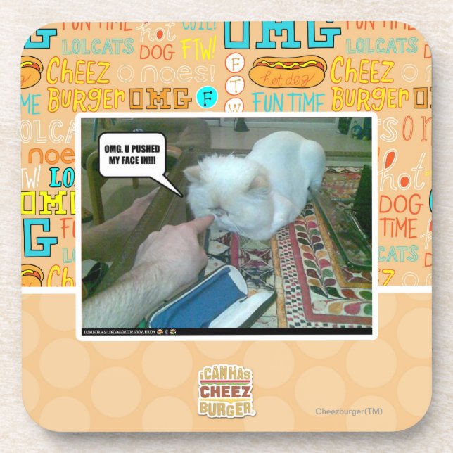 U drückte mein Gesicht ein! Getränkeuntersetzer (Vorderseite)