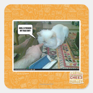 U drückte mein Gesicht ein! Quadratischer Aufkleber