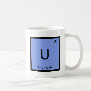 U - Entscheidender Frisbee trägt Chemie-Symbol zu Kaffeetasse