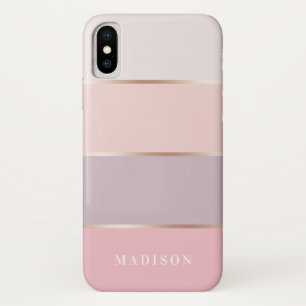 U. erröten Lavendel-Rosen-Goldbreite Streifen Case-Mate iPhone Hülle