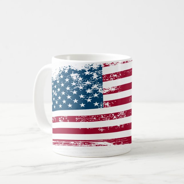 U-Flag Patriotische Militärarmee Kaffeetasse (Vorderseite Links)