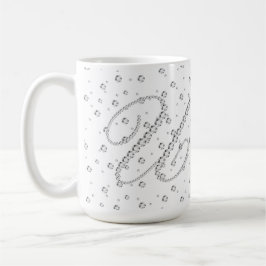 U Initial Monogram White Diamonds Print Kaffeetasse