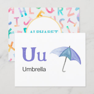 U is for Umbrella - Alphabet Flash Card Postkarte