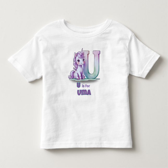 U is for Unicorn – Personalized Toddler T-shirt (Vorderseite)