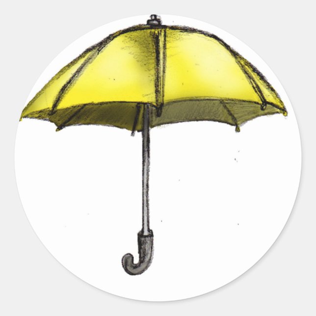 U ist für Umbrella Runder Aufkleber (Vorderseite)