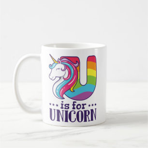 U ist für Unicorn Alphabet Kaffeetasse