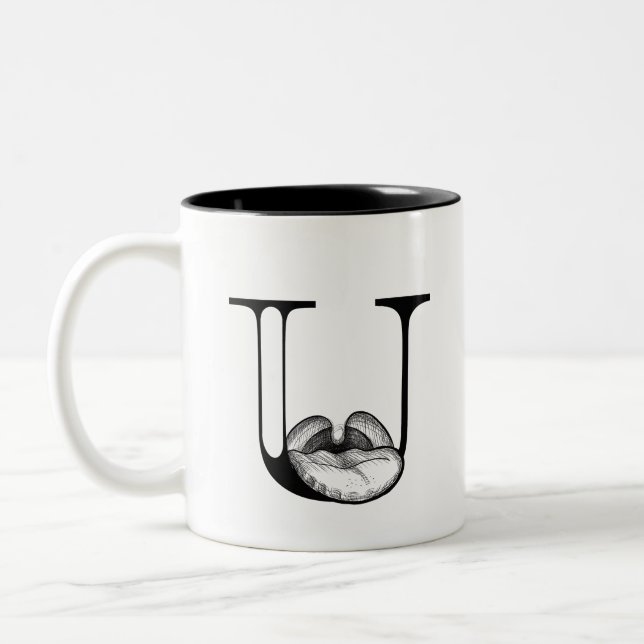 U ist für Uvula (Tasse) Zweifarbige Tasse (Links)