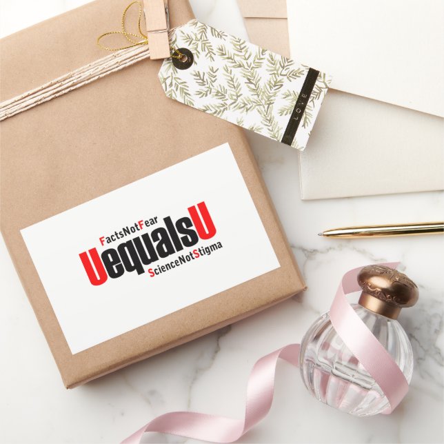 U ist gleich U - HIV nicht nachweisbar - Wissensch Rechteckiger Aufkleber (Schenken)