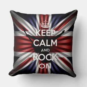 U.K-Flagge The Union Jack und Keep calm and Rock O Kissen