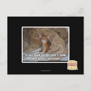 U kann das Bett später machen. Postkarte