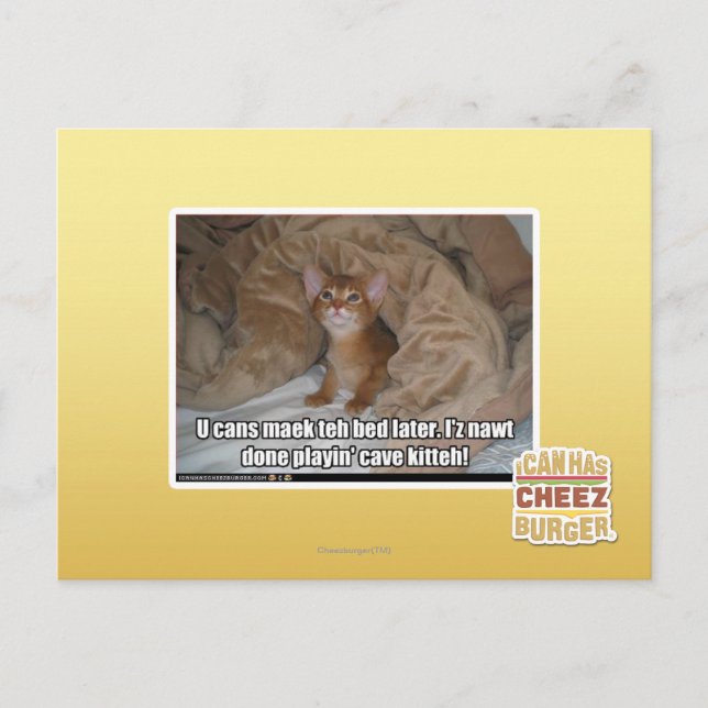 U kann maek das Bett später Postkarte (Vorderseite)