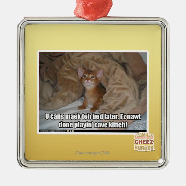 U kann maek das Bett später Silbernes Ornament (Vorne)