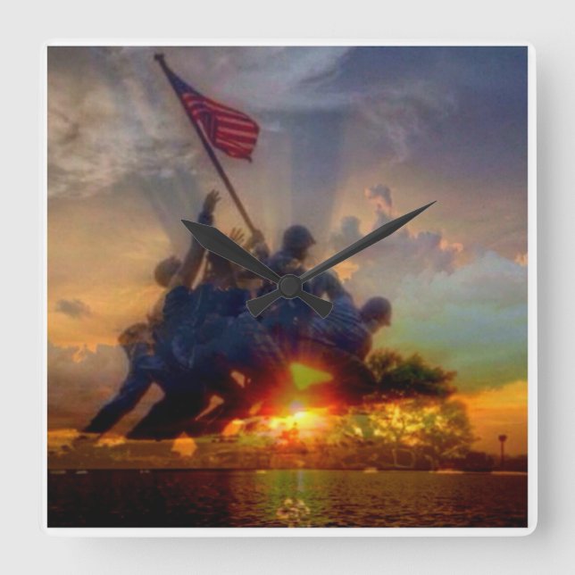 U Marine Clock Quadratische Wanduhr (Vorderseite)