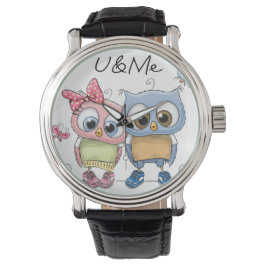 U & Me Sweet Owls Wristwatch  Adorable Forest Bird Armbanduhr