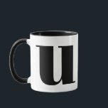 U Modern Monogram Initial Letter Black and White Tasse<br><div class="desc">Niedliches modernes u Monogramm in Schwarz und Weiß. Falls Ihr bevorzugter Brief nicht auf dieser Tasse funktioniert, lesen Sie bitte die monogramm-Tasse für den Brief, den Sie möchten, oder kontaktieren Sie mich.</div>