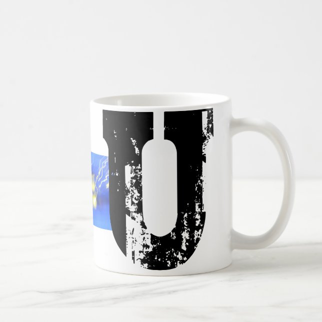 U Monogram Typografische Tasse (Rechts)