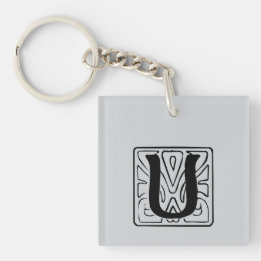 U Monogramm schwarz Schlüsselanhänger