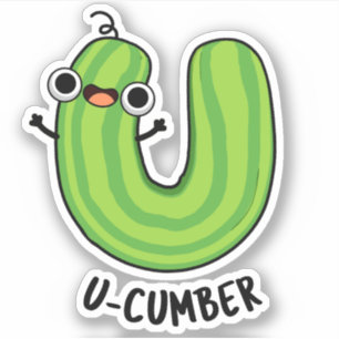 U-Nummer Funny Cucumber Pun Aufkleber