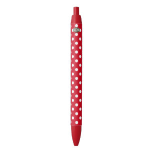 U pick Background Color Polka Dots White Kugelschreiber