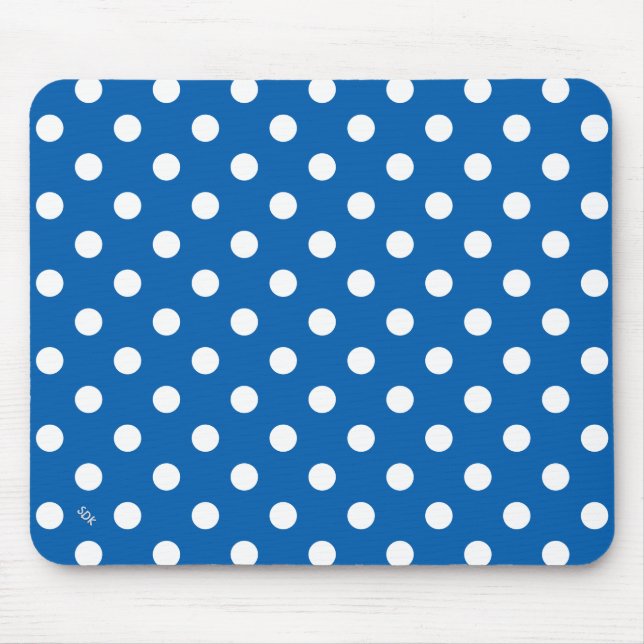 U pick Background Color Polka Dots White Mousepad (Vorne)