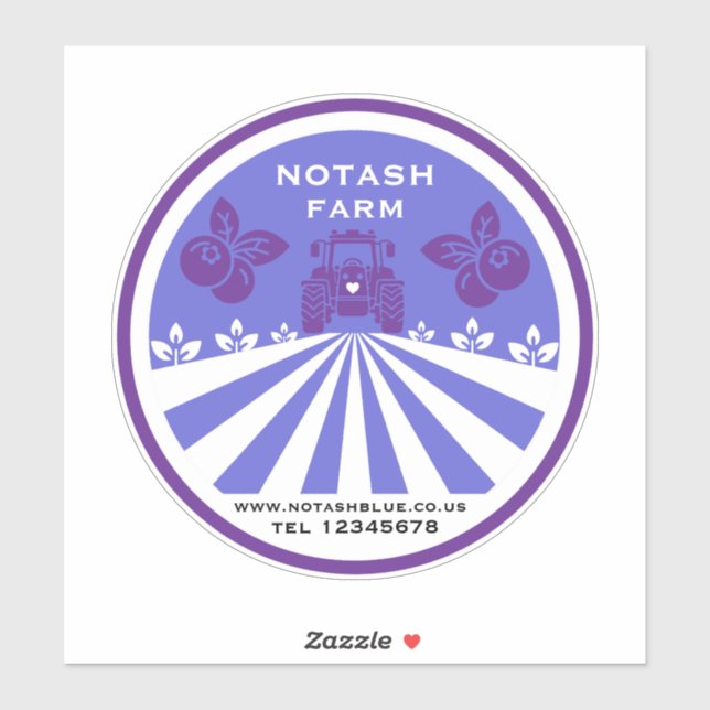 U-Pick Blueberry Farm Werbeaktion Aufkleber (Blatt)