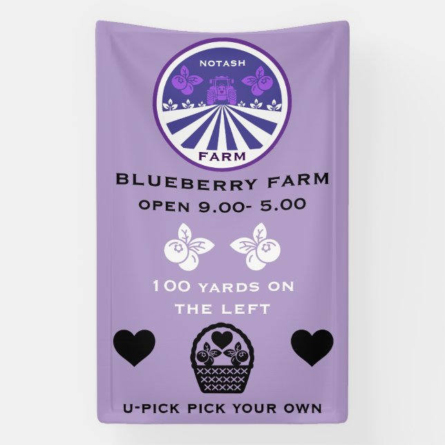 U-Pick Blueberry Farm Werbeaktion Banner (Vertikal)