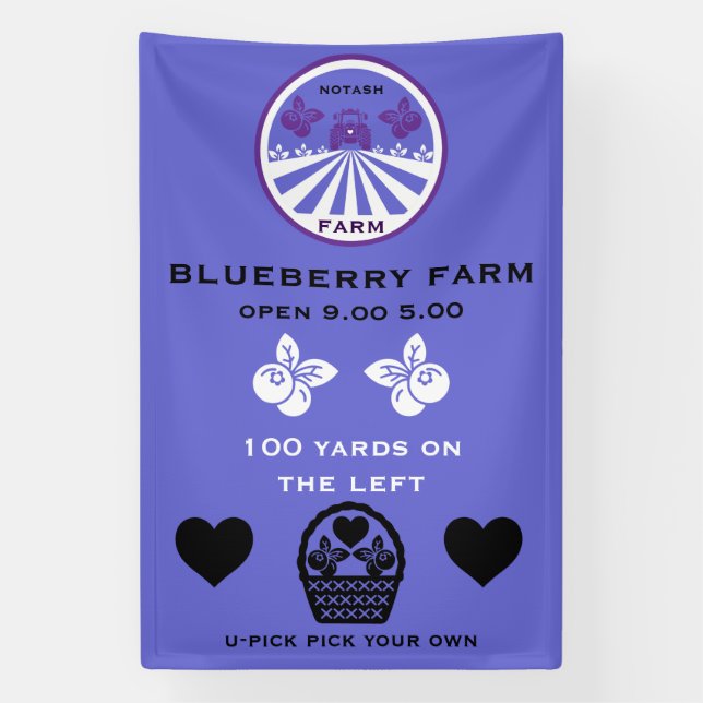 U-Pick Blueberry Farm Werbeaktion Banner (Vertikal)
