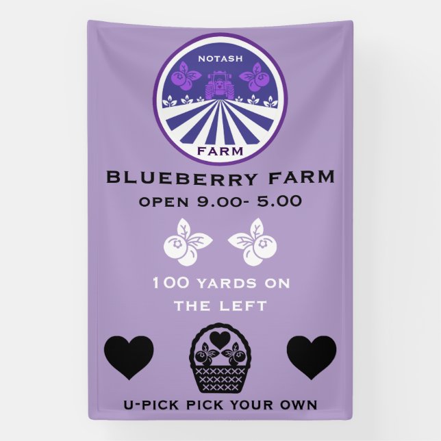 U-Pick Blueberry Farm Werbeaktion Banner (Vertikal)