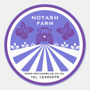 U-Pick Blueberry Farm Werbeaktion Runder Aufkleber
