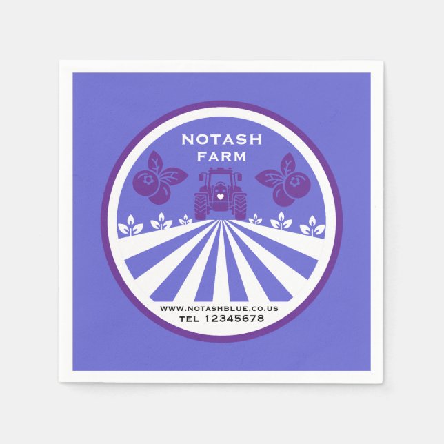 U-Pick Blueberry Farm Werbeaktion Serviette (Vorderseite)