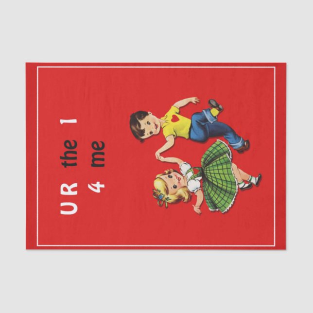 U R the 1 4 me Valentinstag  Seidenpapier (Vorderseite)