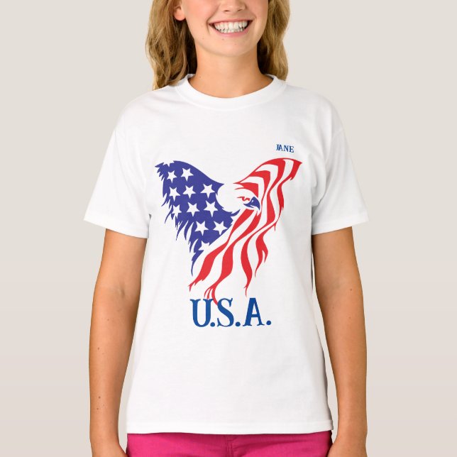 "U.S.A." American Eagle Monogram T-Shirt (Vorderseite)
