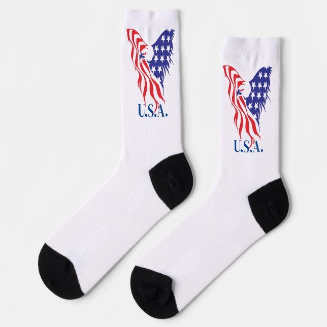 "U.S.A." American Eagle Socken (Linkes Detail)