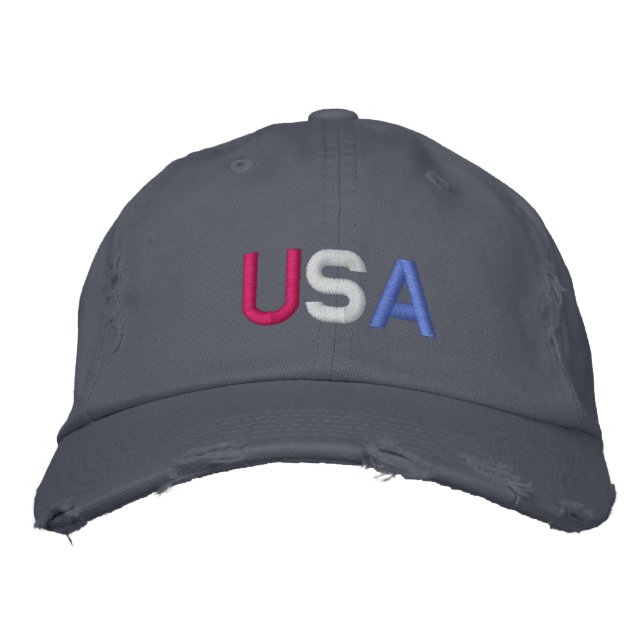 U.S.A. BASEBALL CAP - Maßgeschneidert - Maßgeschne Bestickte Kappe (Vorderseite)